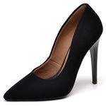 Scarpin Salto Alto Nobuck Preto