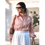 Camisa Francine Cambraia Puro Linho Rosa Chá