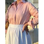 Camisa Francine Cambraia Puro Linho Rosa Chá