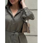 Vestido Chemise Helena Cambraia Verde Militar