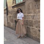 Saia Godê Algodão Hepburn Bege 
