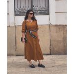 Vestido Maxi Midi Lorena Puro Linho Terroso