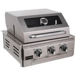 Assador Grill á Gás 2 + 1 Queimadores Com Tampa Linha Prime Visor Vidro Home Pro 3 - Titan
