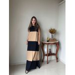 Vestido Roberta Preto e Nude