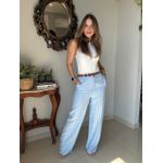 Calça Reta Alfaiataria Azul Bebê