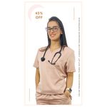  Scrub feminino tradicional de gabardine– Rose Queimado