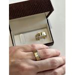 Alianças de casamento e noivado em ouro 18k 750 trabalhadas fosca com diamante 2 tons 5.5 mm