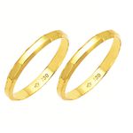 Alianças de casamento e noivado canto quebrado em ouro 18k 750 2,5 mm 