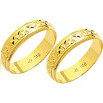 Alianças de casamento e noivado diamantada em ouro 18k 750 5 mm