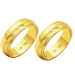 Alianças de casamento e noivado em ouro 18k 750 trabalhadas e diamantadas 6 mm