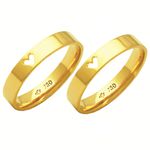 Alianças de casamento e noivado em ouro 18k 750 trabalhadas e anatômicas 4 mm