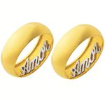 Alianças de casamento e noivado 2 tons em ouro 18k 750 trabalhada ouro branco interno 7 mm