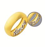 Alianças de casamento e noivado 2 tons em ouro 18k 750 trabalhada ouro branco interno 7 mm