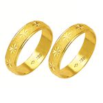 Alianças de casamento e noivado em ouro 18k. 750 tradicional e trabalhada 5.5 mm