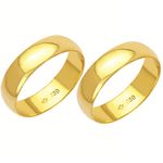Alianças de casamento e noivado em ouro 18k 750 tradicional 5 mm