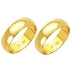 Alianças de casamento e noivado em ouro 18k. 750 tradicional 5,5 mm