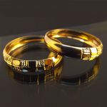 Par Aparador em Ouro de Aliança para noivado e casamento 2 peças
