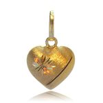 Pingente de Ouro 18k coração delicado e desenhado
