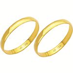 Alianças de casamento e noivado em ouro 18k. 750 tradicional 2 mm