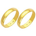 Alianças de casamento e noivado em ouro 18k 750 tradicional 3.5 mm