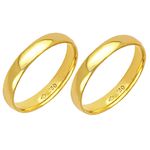 Alianças de casamento e noivado em ouro 18k 750 anatômicas 3 mm