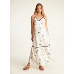 VESTIDO ALÇA LINHO BORDADO FACES