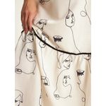 VESTIDO ALÇA LINHO BORDADO FACES
