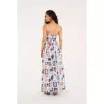 VESTIDO LASTEX ESTAMPADO TROPICAL VINTAGE