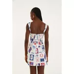 VESTIDO CURTO ESTAMPADO TROPICAL VINTAGE 