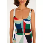 VESTIDO CURTO ALÇA ESTAMPADO RECANTO DOS COQUEIROS 