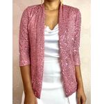 Cardigan Paetê Rosa