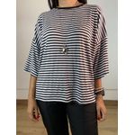Blusa Oversized Listrado Preto