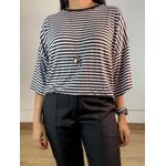 Blusa Oversized Listrado Preto