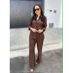 Conjunto Tricô Bárbara Marrom