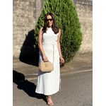 Vestido Linho Midi Cru