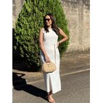 Vestido Linho Midi Cru