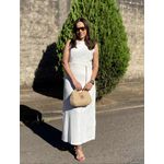 Vestido Linho Midi Cru