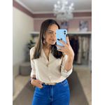 Camisa Manga Longa Listrado Nude