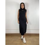 Vestido Midi Gola Alta Preto