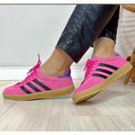 Tenis Gazelle Rosa Com Preto