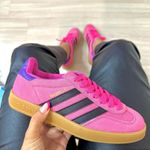 Tenis Gazelle Rosa Com Preto