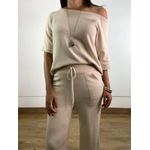 Conjunto Calça E Blusa Modal Areia