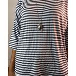 Blusa Oversized Listrado Cinza