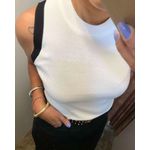 Blusa Tricot Modal Bicolor