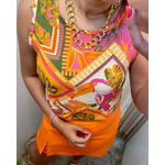 Cropped Maysa Estampado Laranja 