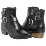 Bota Feminina Confort em Couro Legítimo com Zíper - Preto