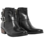 Bota Feminina Confort em Couro Legítimo com Zíper - Preto