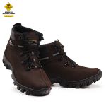 Bota Coturno Adventure Confort em Couro Legítimo Palmilha em Gel com C.A Café
