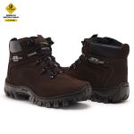 Bota Coturno Adventure Confort em Couro Legítimo Palmilha em Gel com C.A Café