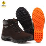 Bota Coturno Adventure Confort em Couro Legítimo Palmilha em Gel com C.A Café